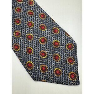 Ermenegildo Zegna Tie Geometric Medallion Foulard Silk Made in Italy